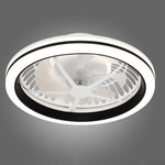 Modern White Flush Mount Ceiling Fan with LED Light and Remote