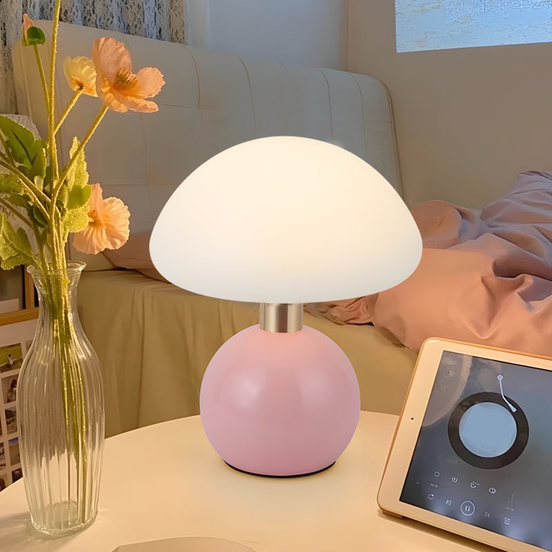 Mushroom Table Lamp with Touch Control and Metal Base