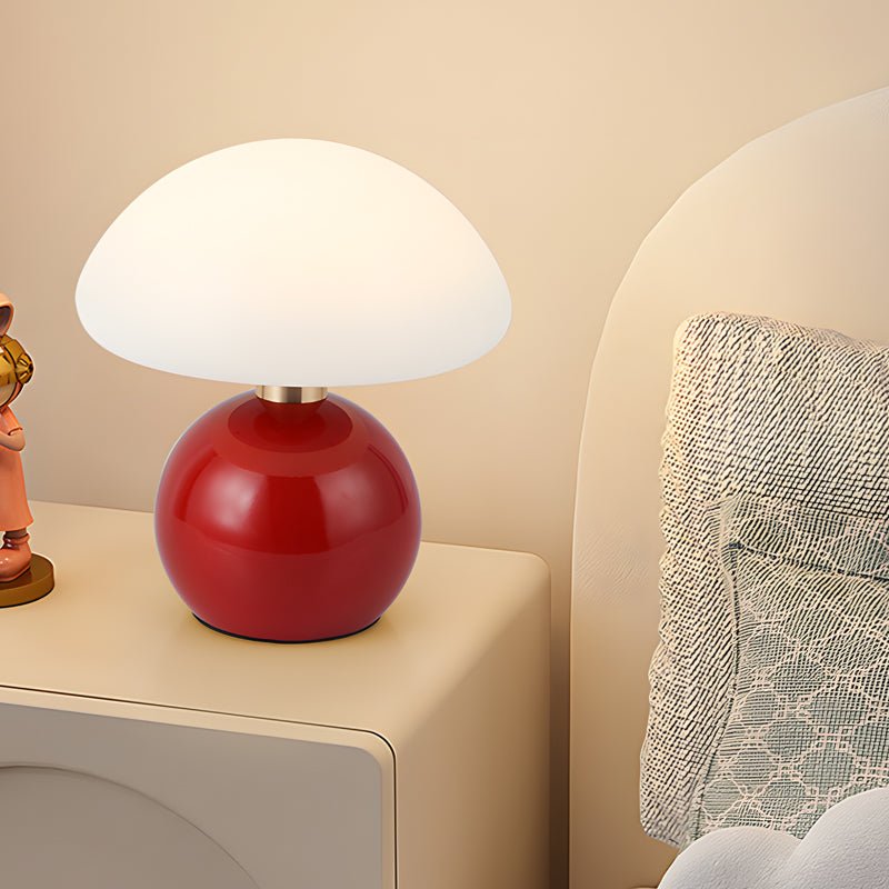Mushroom Table Lamp with Touch Control and Metal Base