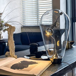 Industrial Glass Desk Lamp with Touch Dimming and Magnetic Control