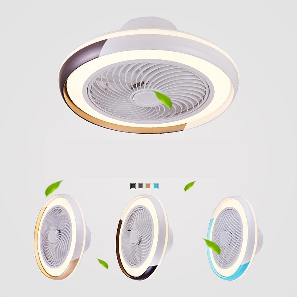 Modern Flush Mount Bladeless Ceiling Fan with Dimmable LED Light