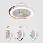 Modern Flush Mount Bladeless Ceiling Fan with Dimmable LED Light