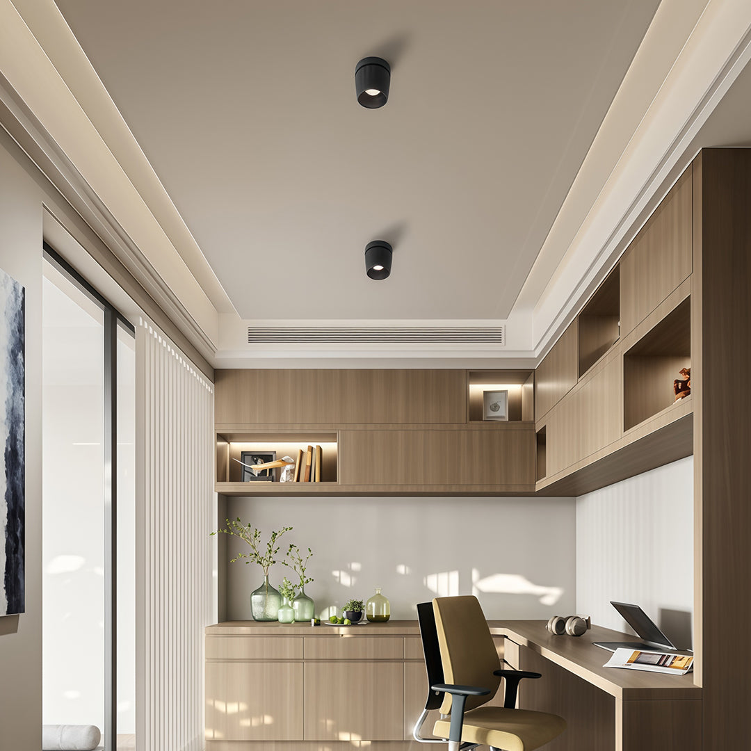 Rotating LED Spotlight with Anti-Glare COB, Surface Mount Aluminum