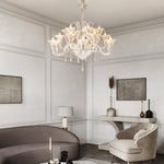 French Art Glass Chandelier with Elegant Hardware, 12 or 18 Lights