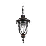 European-Style Black Aluminum Pendant Light with Glass Shade for Outdoor & Indoor Use