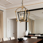 Aurelia Four-Light Gold and Black Lantern Pendant