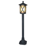 European Cast Aluminum Garden Bollard Light with Clear Glass Shade