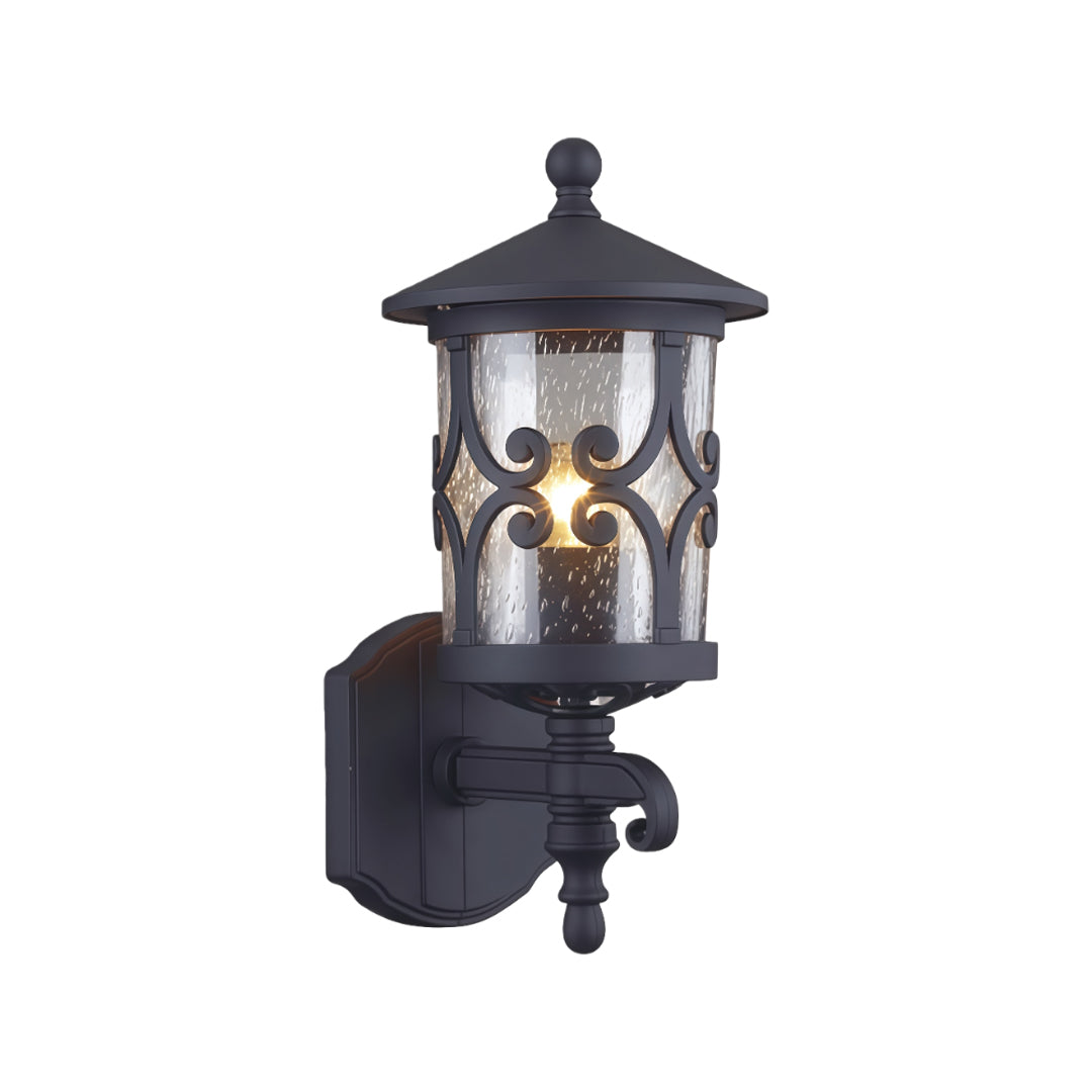 Aurelia Outdoor Wall Sconce in Matte Black with Clear Glass