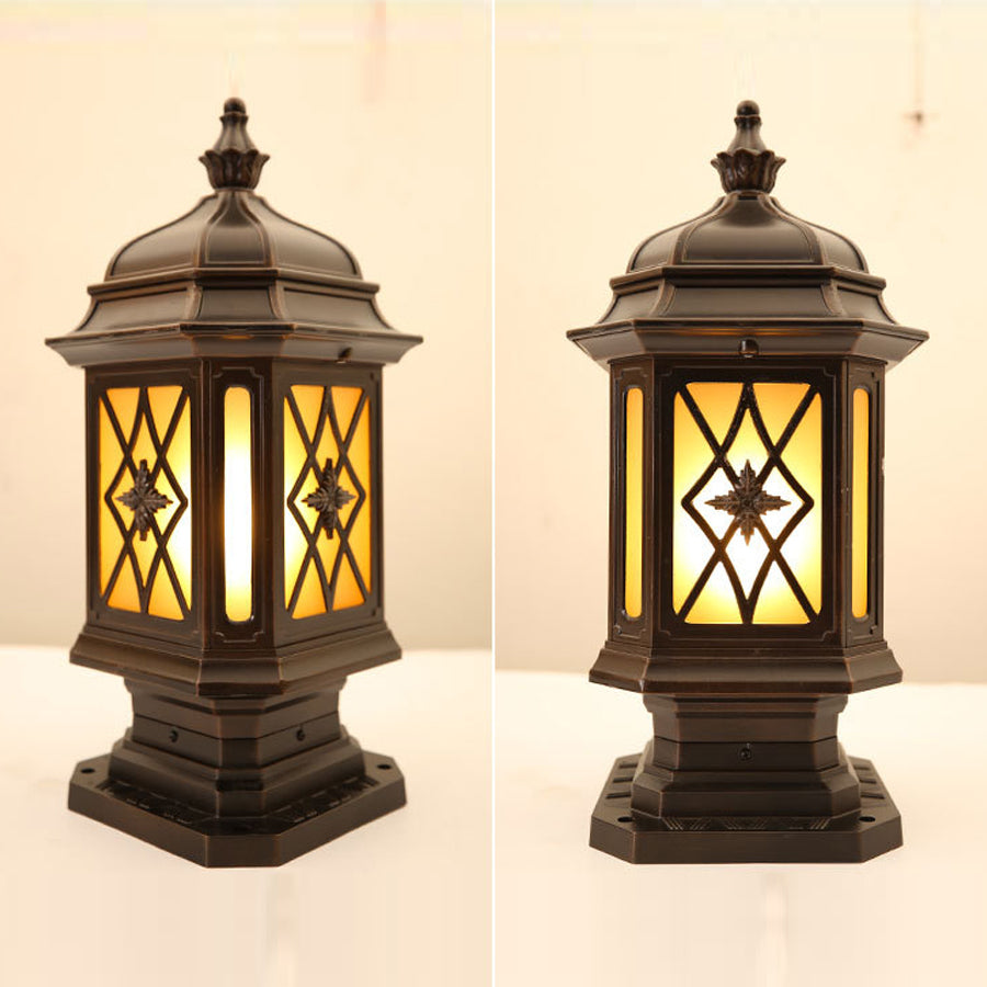 Modern Waterproof Outdoor Pillar Light with Frosted Glass Shade