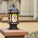 Modern Waterproof Outdoor Pillar Light with Frosted Glass Shade