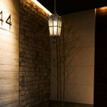 Outdoor Ceiling Lantern in Cast Aluminum with Clear Glass Shade