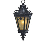 Outdoor Black Aluminum Pendant Light with Clear Glass Shade