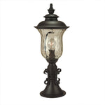 European Classic Outdoor Pillar Gate Light in Sand-Black Aluminum