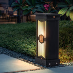 Retro LED Post Light – Black Aluminum & Stainless Steel Garden Lamp