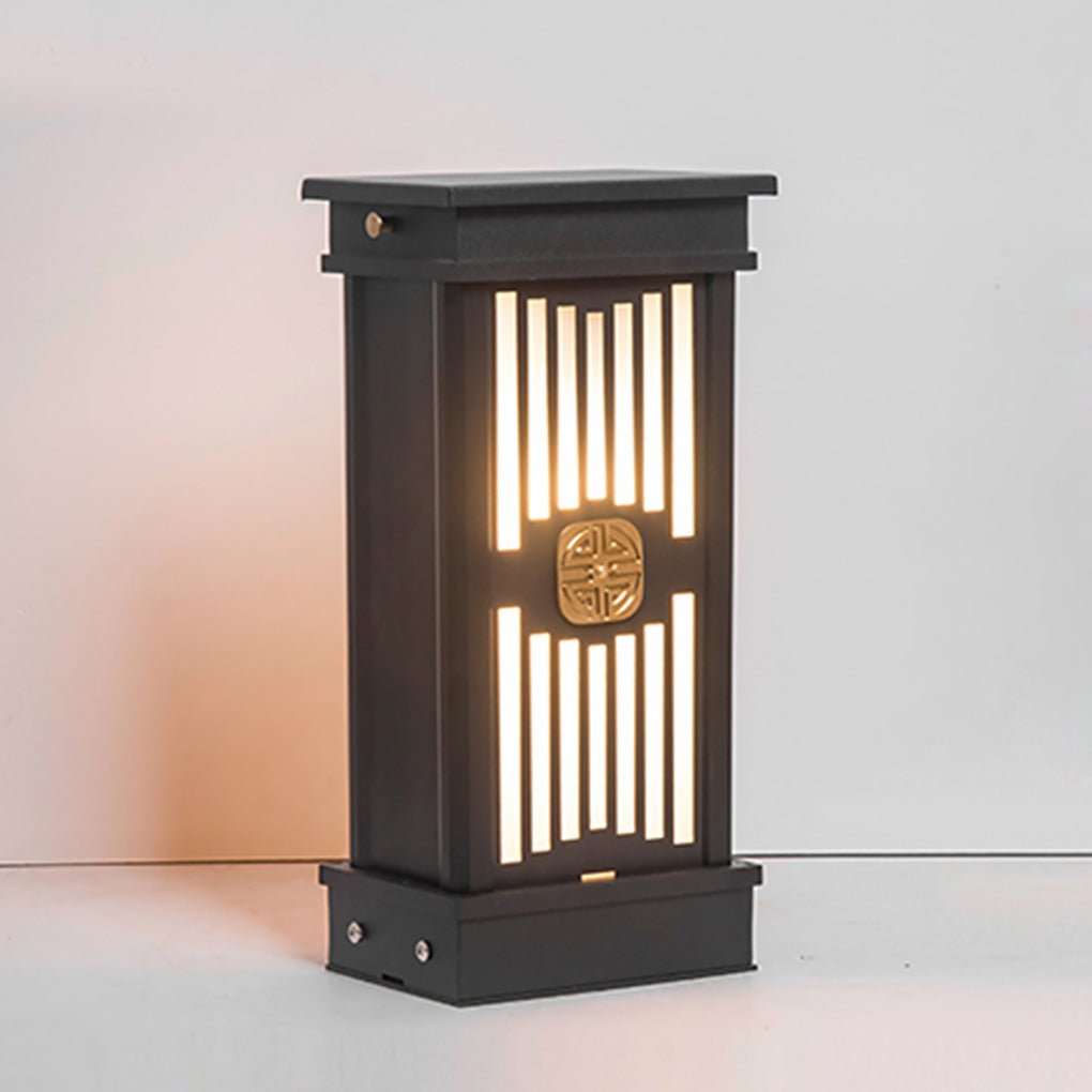 Retro LED Post Light – Black Aluminum & Stainless Steel Garden Lamp
