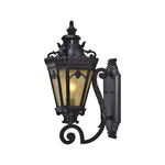 Outdoor Wall Sconce in Black Aluminum with Clear Glass