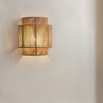 Wabi-Sabi Wall Sconce with Natural Hemp Rope Accent