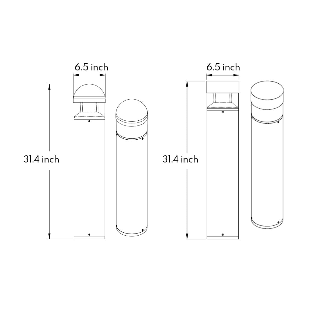 Nordic Minimalist Outdoor Bollard Light 31in Sand Gray Pathway Lamp