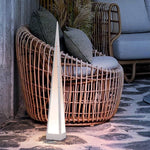 Geometric Pyramid LED Floor Lamp in Stainless Steel for Outdoor and Modern Interiors