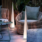 Geometric Pyramid LED Floor Lamp in Stainless Steel for Outdoor and Modern Interiors