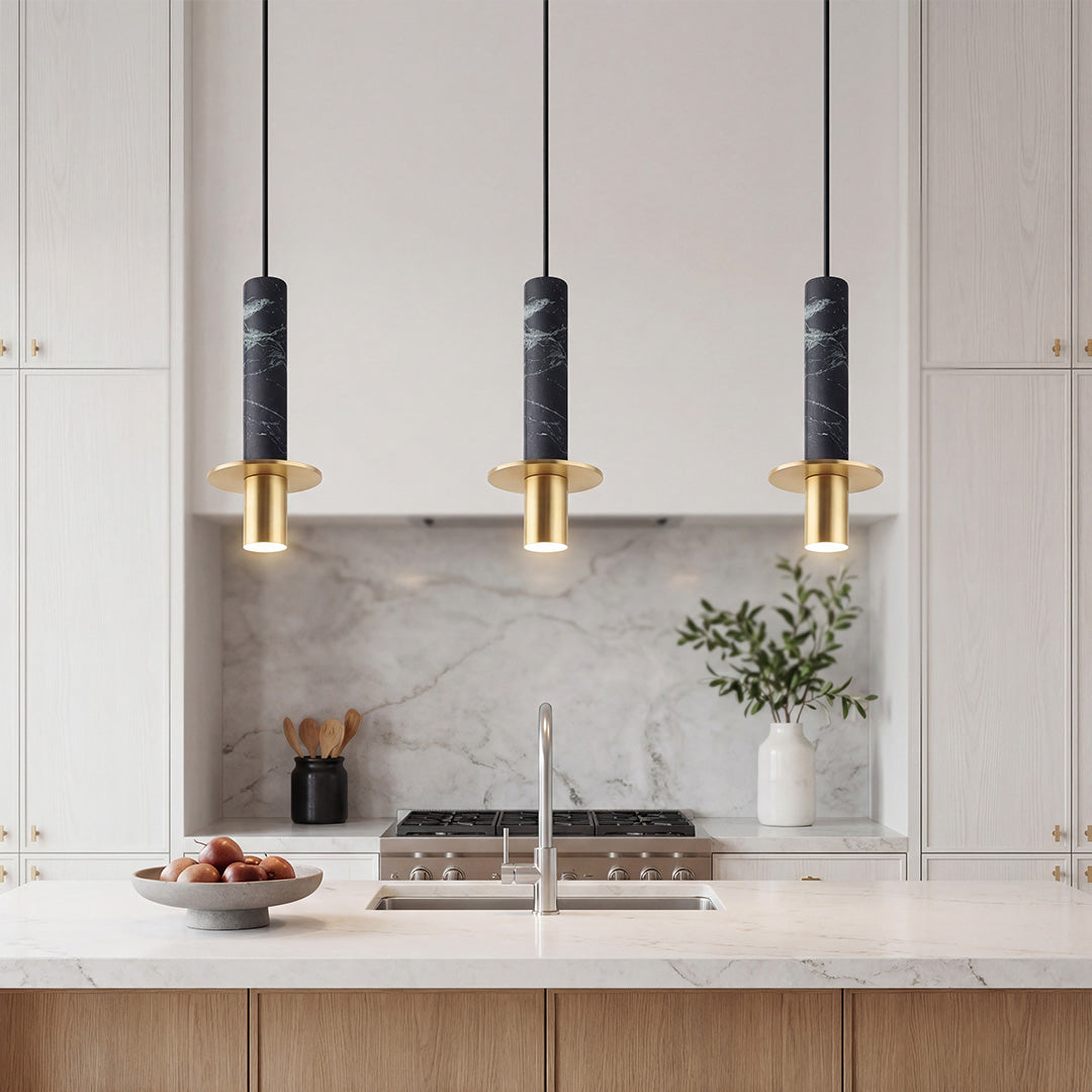 Cylindrical LED Pendant Light with Glass Shade for Modern Interiors