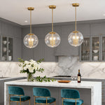 Lumina Clear Glass Globe Pendant Light in Gold