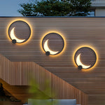 Lunar Halo Outdoor Wall Sconce in Gray Stainless Steel