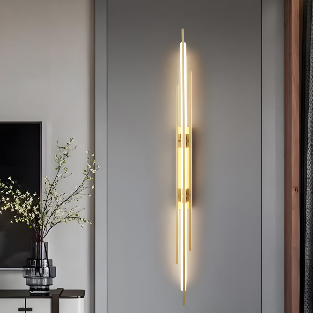 Modern Linear LED Wall Sconce in Black, Gold, or Copper