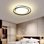 Lumina Circle LED Flush Mount Ceiling Light in Black and Gold for Modern Bedrooms