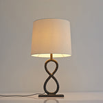 Bronze Table Lamp with Fabric Shade – European Luxury LED
