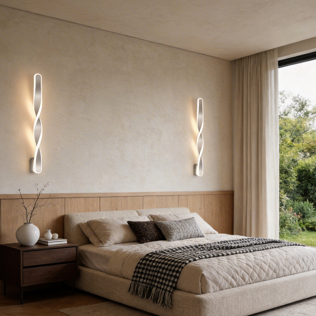 Twisted LED Wall Sconce | Modern Spiral Wall Light in Aluminum