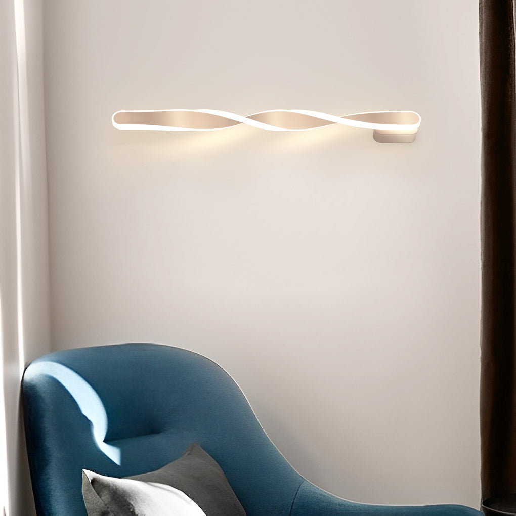 Twisted LED Wall Sconce | Modern Spiral Wall Light in Aluminum