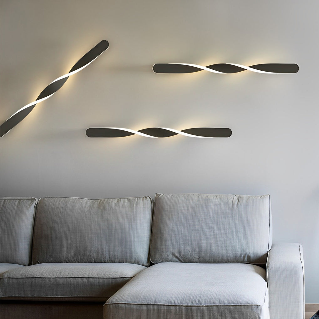 Twisted LED Wall Sconce | Modern Spiral Wall Light in Aluminum