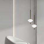 Modern LED Pendant Light for Bedside and Dining Room, Minimalist Glass and Aluminum Hanging Lamp