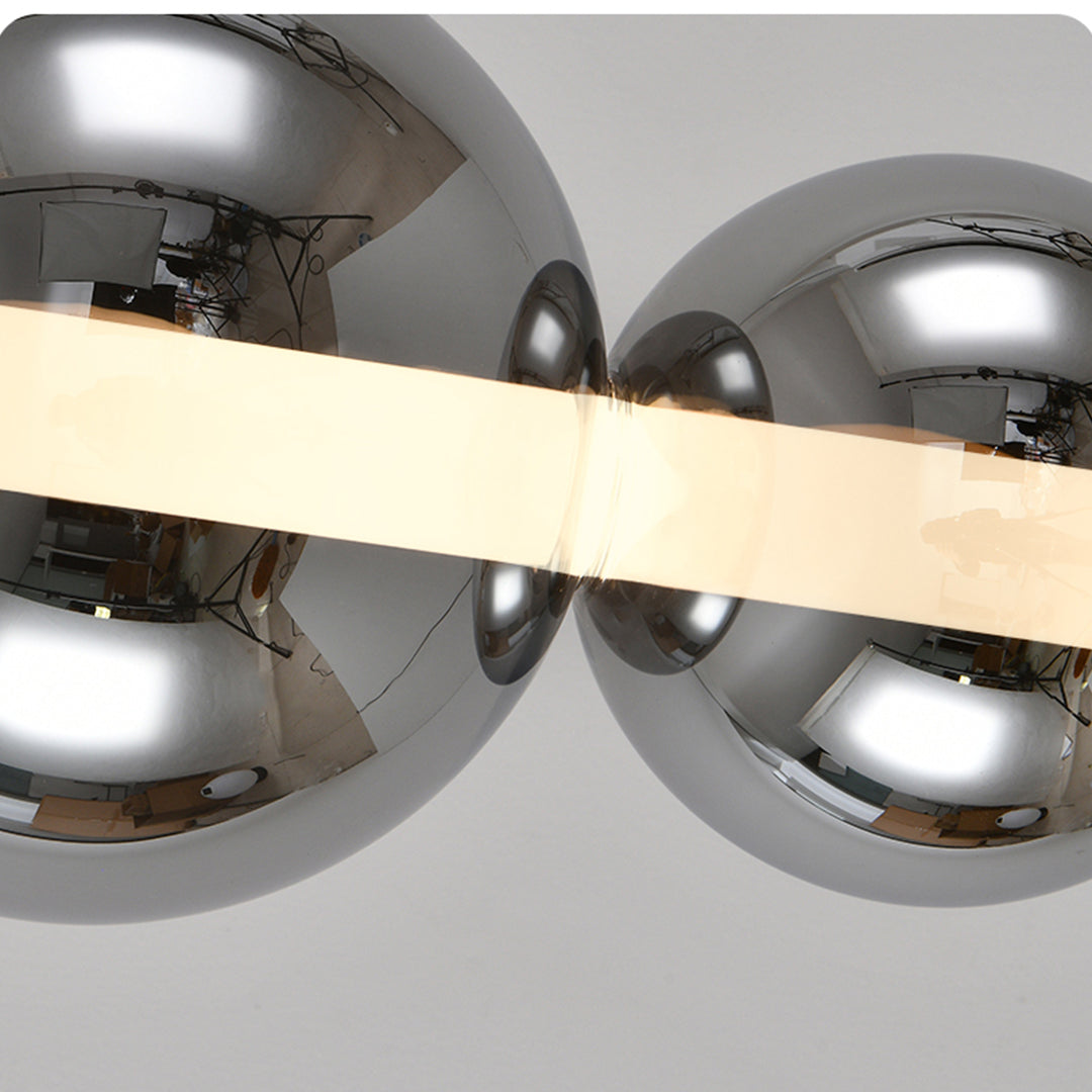 Lumina Modern Pendant Light – Minimalist LED Glass Shade in Silver