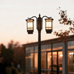 Modern 2-Head Outdoor Post Light in Black, Waterproof Aluminum