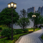 Modern 2-Head Outdoor Post Light in Black, Waterproof Aluminum