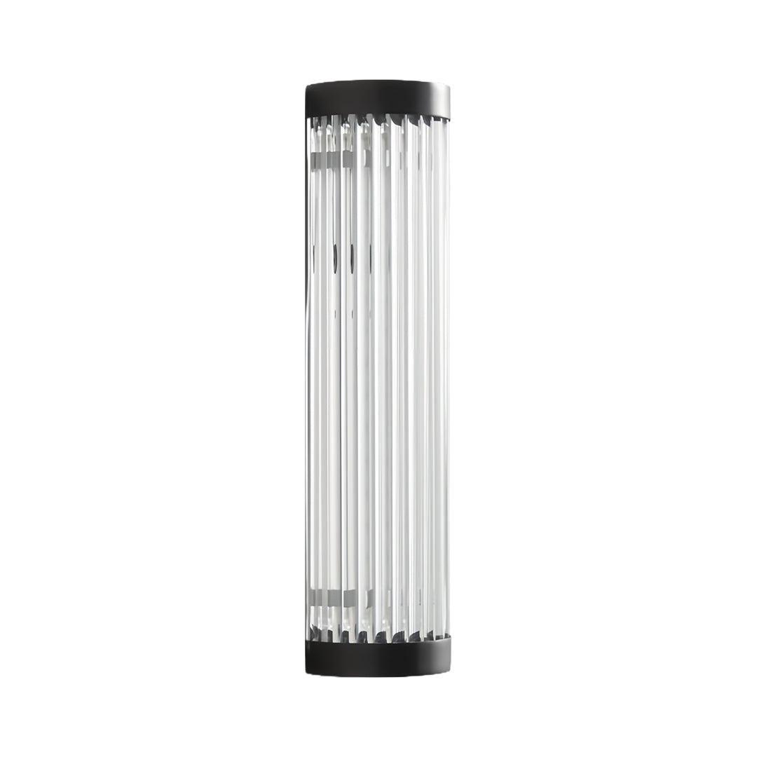 Cylinder Outdoor Wall Sconce in Stainless Steel with Warm LED Glow