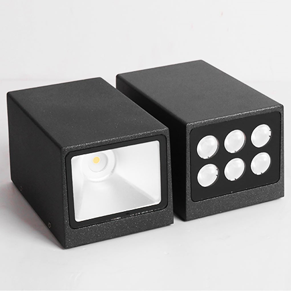 LumaWall Outdoor LED Wall Sconce — Up & Down Light for Modern Courtyards