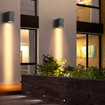 LumaWall Outdoor LED Wall Sconce — Up & Down Light for Modern Courtyards