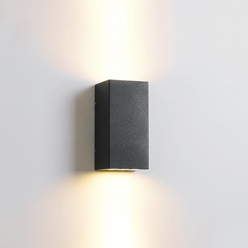 LumaWall Outdoor LED Wall Sconce — Up & Down Light for Modern Courtyards