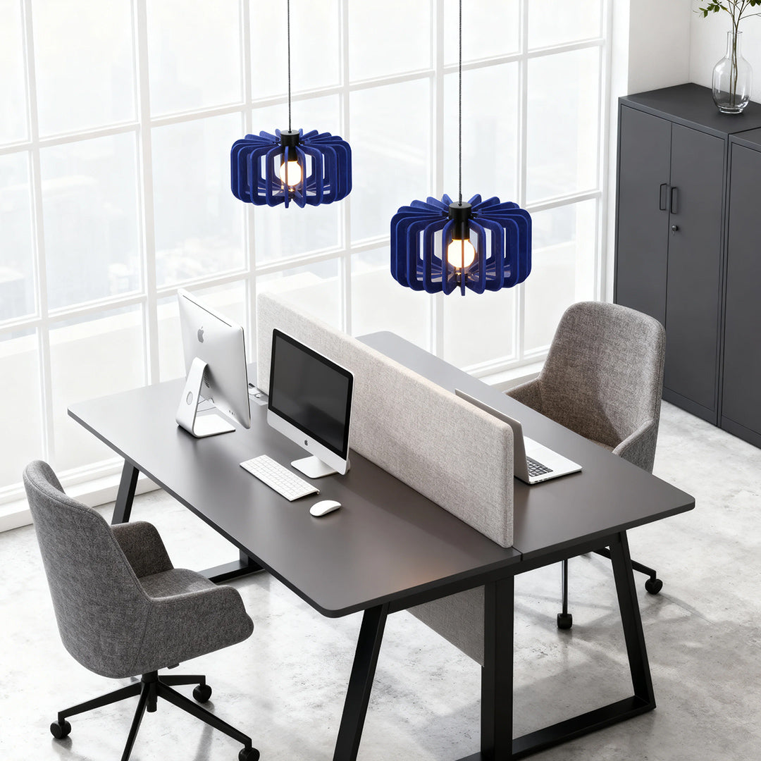 Acoustic Felt Pendant Light with Adjustable Chain – Modern Nordic Drum Shade