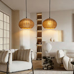 Artisan Rattan Pendant Light – Waterproof Outdoor Hanging Lantern