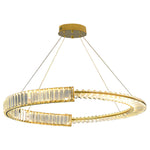Modern Gold Crystal Ring Chandelier with LED Dimmable Lighting