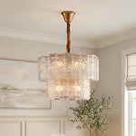 Modern Copper Chandelier with Clear Glass Shade for Dining Room and Living Room