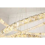 3 4 Light Led Tiered Chandelier Led Crystal Ring Hanging Pendant Light