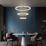 3 4 Light Led Tiered Chandelier Led Crystal Ring Hanging Pendant Light