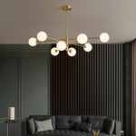 Aurelia Eight-Light Globe Pendant in Black and Gold