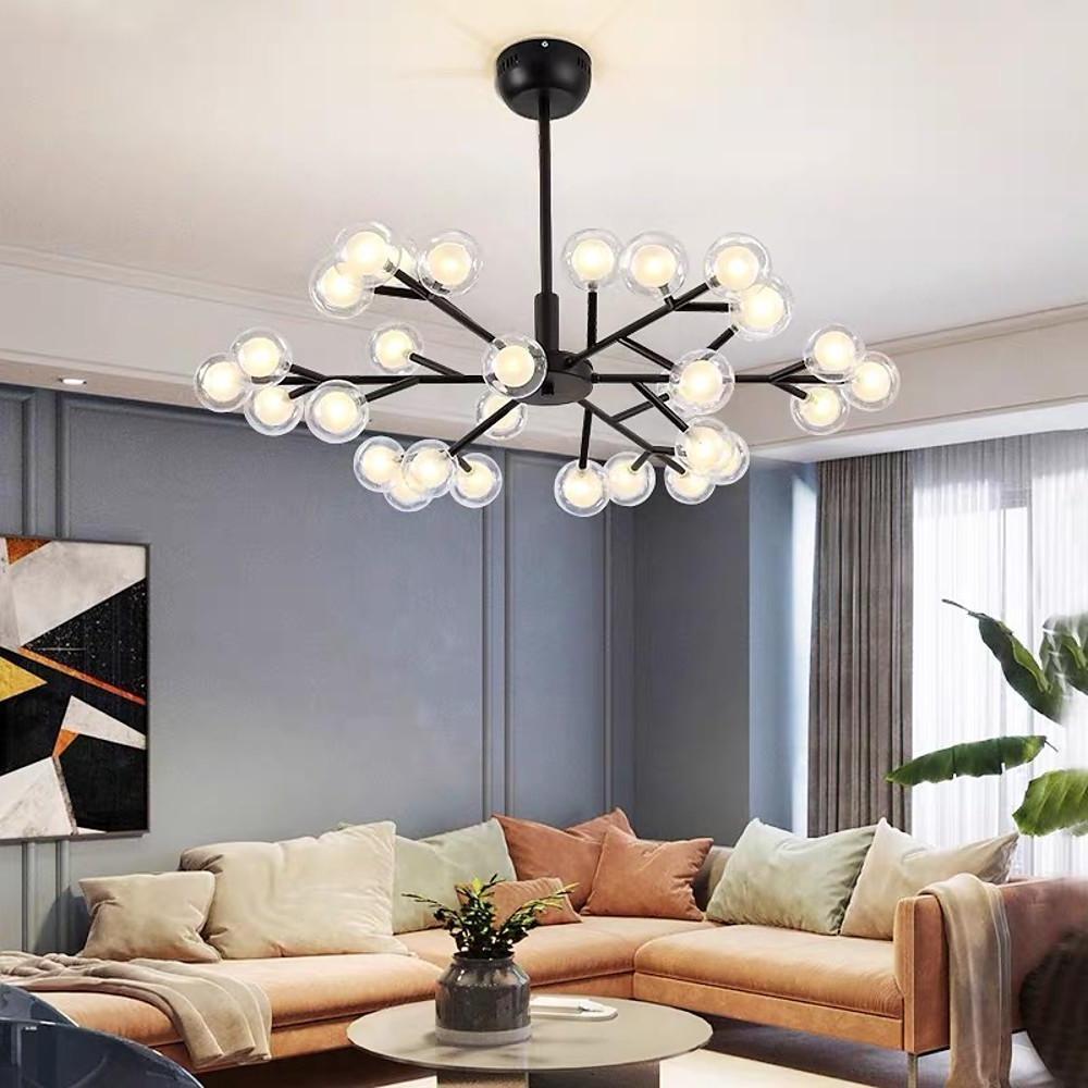 Novelty Iron Chandelier With 30 Light Glass Orbs Bubble 33 Wide Led Lighting