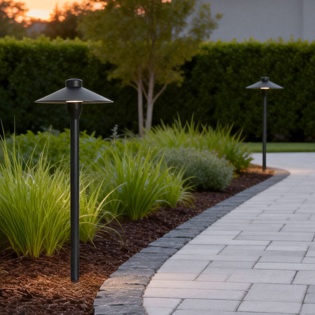 Modern LED Outdoor Path Light with Mushroom Umbrella Design for Garden Walkways